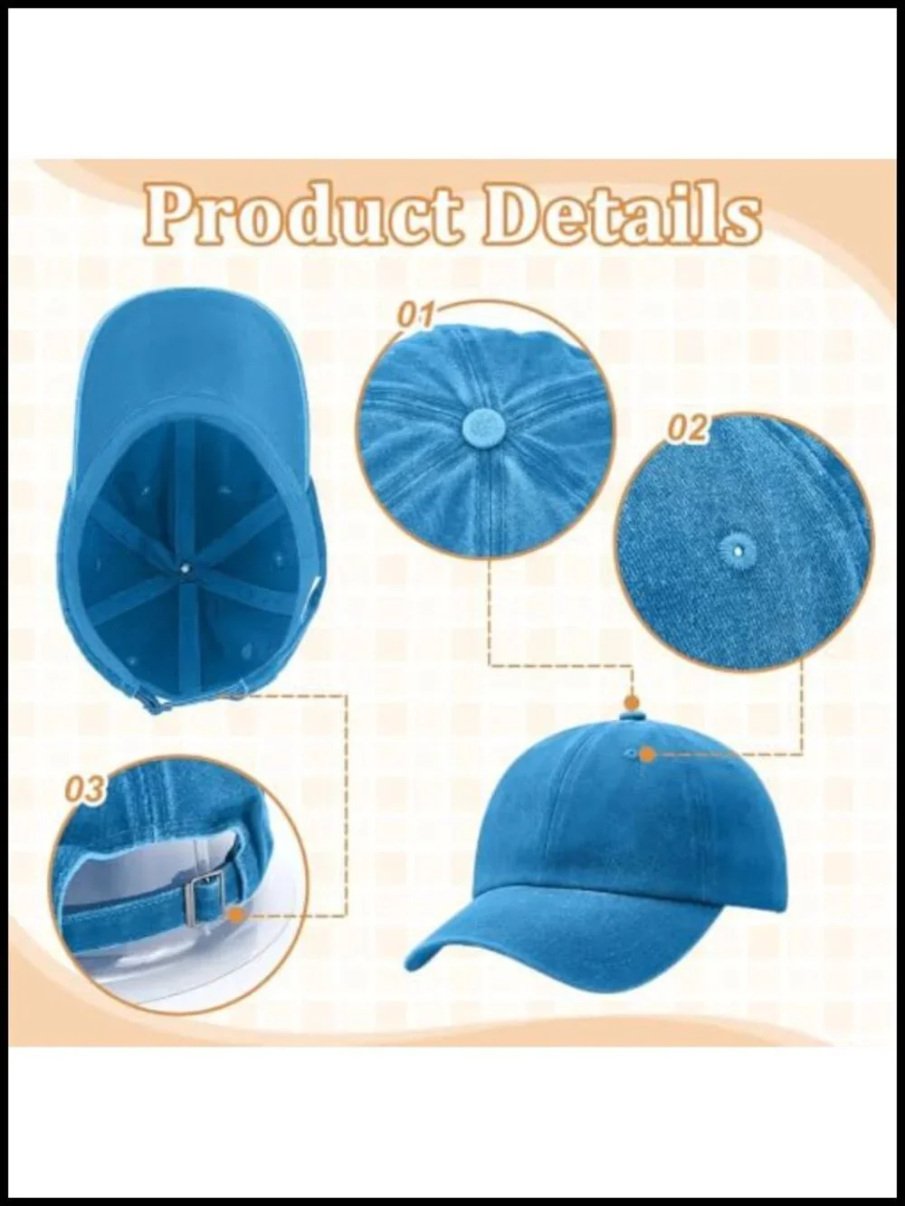 14 Pack Vintage Washed Baseball Caps Adjustable Buckle Closure